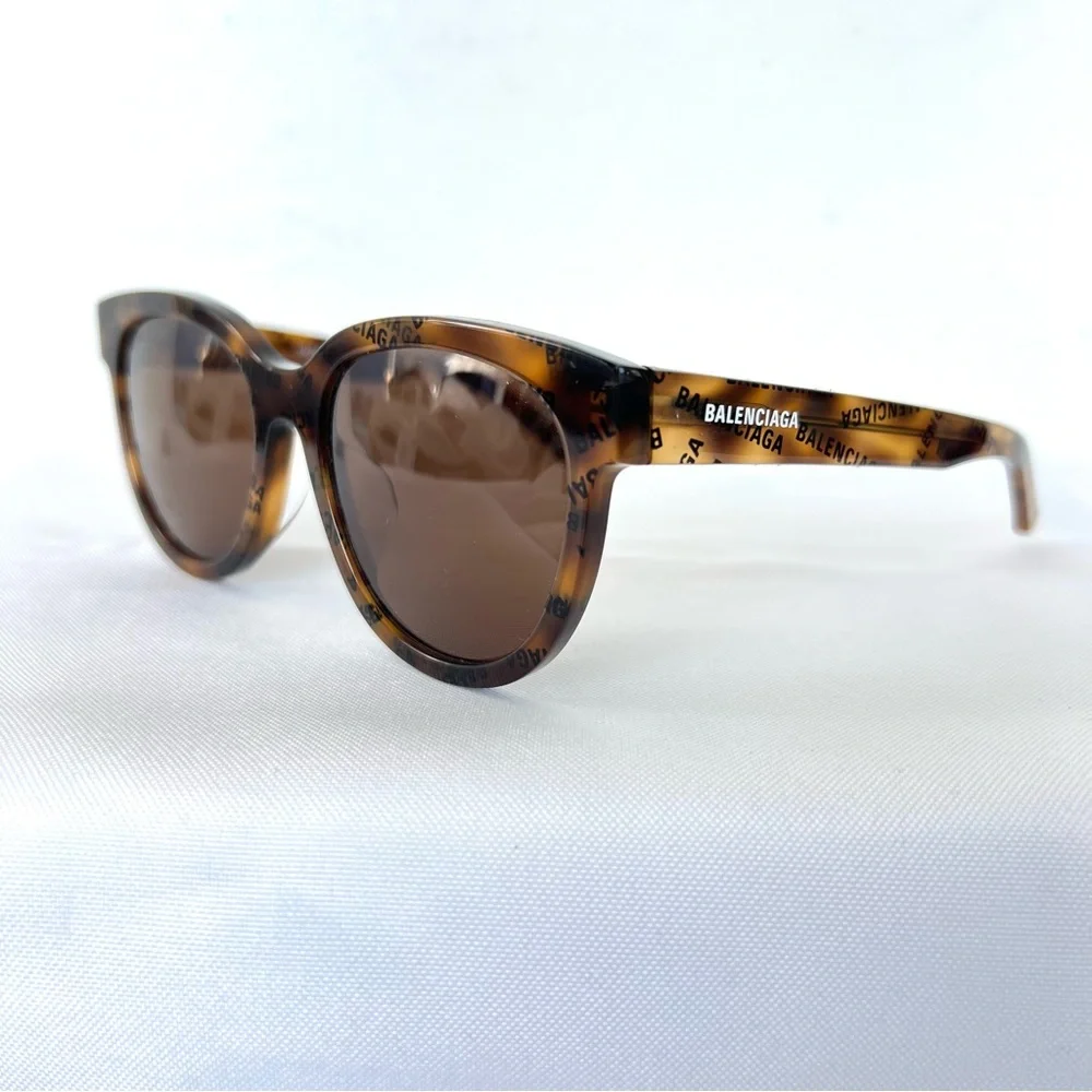 BALENCIAGA BB0077SK Brown Lens Cat Eye Shape Dark Havana Frame Sunglasses NWB #2